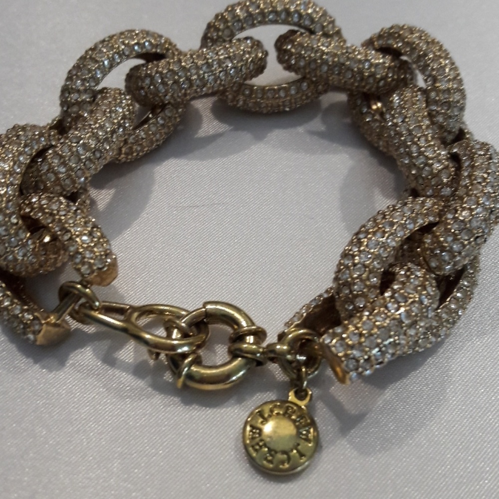 J Crew pave gold plated crystal bracelett
